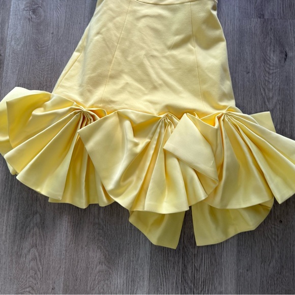 elliatt evee yellow strapless ruffle hem fitted mini dress size XS NEW - Picture 8 of 10